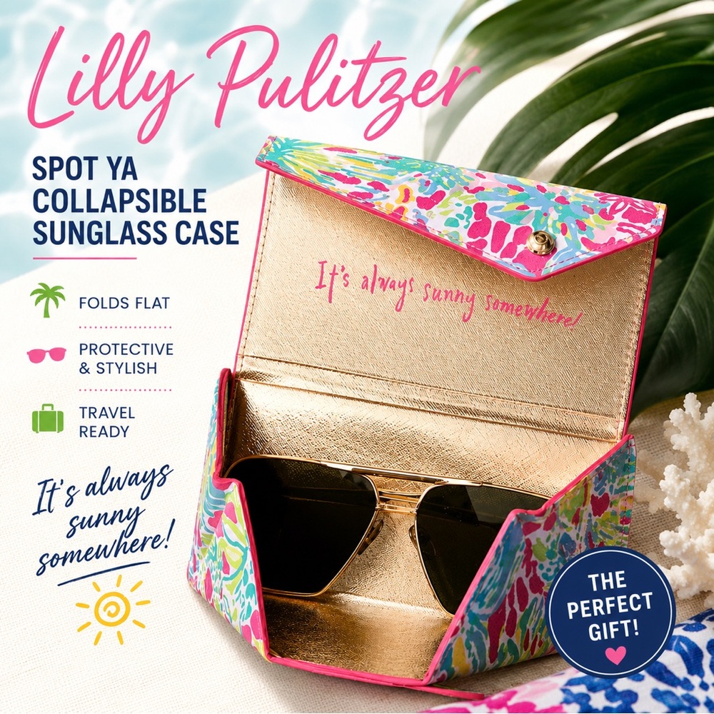 Lilly Pulitzer Spot Ya Collapsible Travel Glasses or Sunglasses Case New